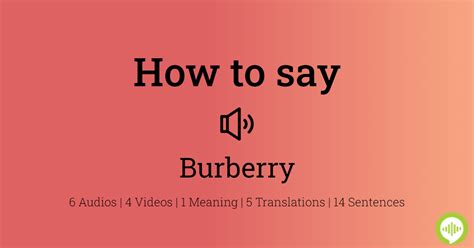 burberry sound pronunciation